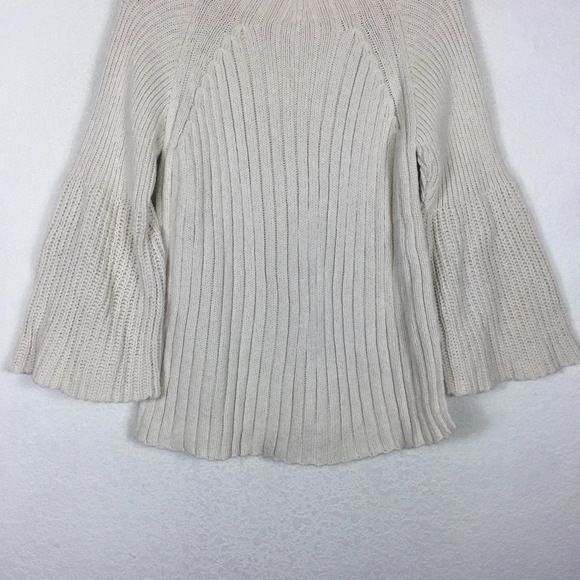 Free People Begin Again Mock Neck Cream Knit Jumper Sweater Small - Picture 9 of 14